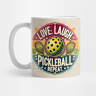 Love laugh pickleball repeat. Vintage retro pickleball Mug